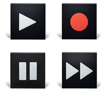 4 Akustikelemente Media Control Buttons Dark 4 Akustikelemente Media Control Buttons Dark