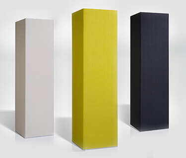 Eckige Akustiksäule SH070CUBE Eckige Akustiksäule mit Stoffbezug