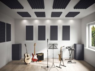 Dämmplatten Bassabsorber Für Tonstudio – 10 M² Akustikplatten Schwarz, Schallisolierung & Lamellen-Design