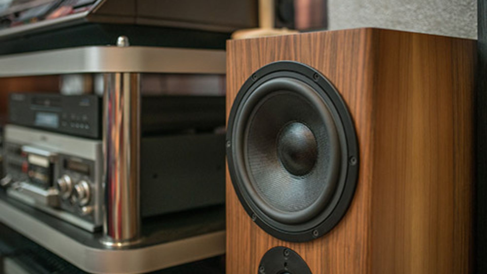 Lautsprechergehäuse mit sichtbarem Tieftöner