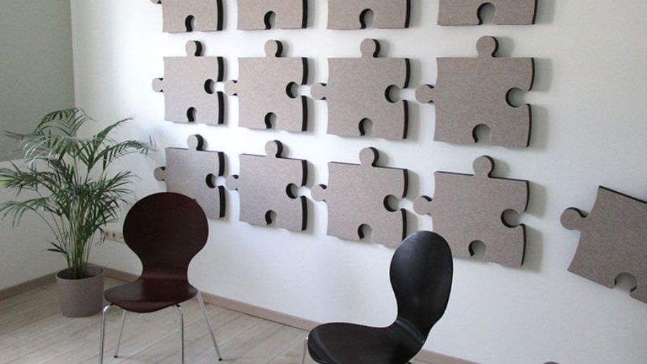 aixFOAM Schallabsorber PUZZLE in einem Wartezimmer aixFOAM Schallabsorber PUZZLE in einem Wartezimmer