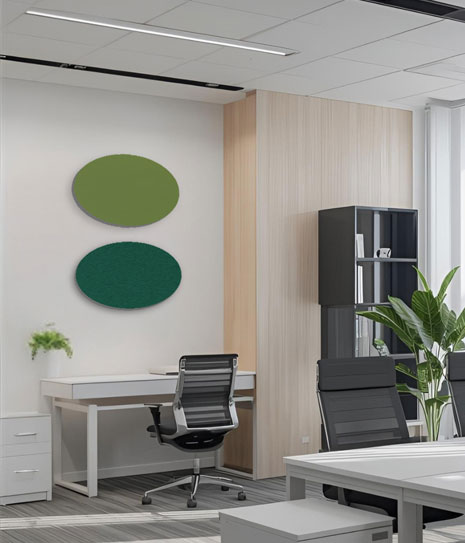 Schallschlucker mit Akustikfilz-Oberfläche