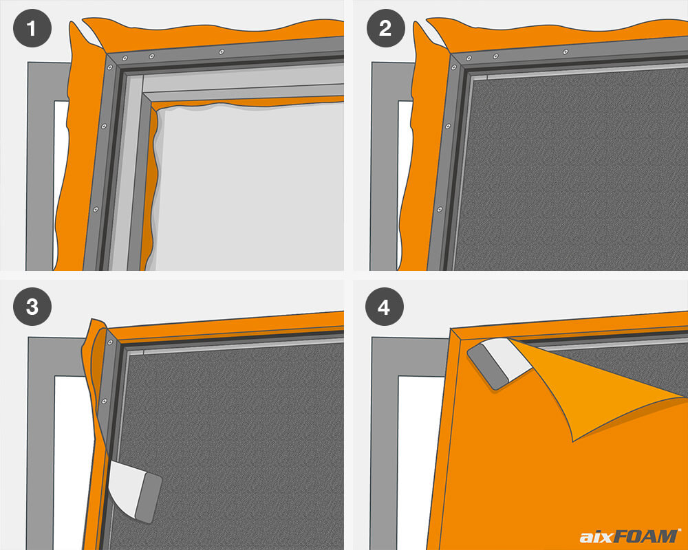 Sketch: Covering the substructure with acoustic fabric