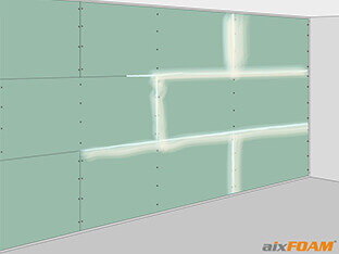 Verspachteln der Gipskartonplatten