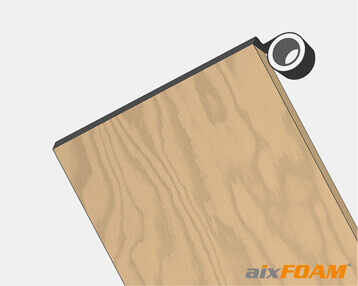 Decouple the wooden board with sealing tape