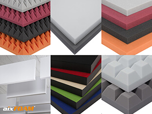 As a manufacturer, aixFOAM offers a variety of different sound absorbers made of different materials.