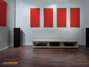 Sound absorber SH003 with pyramid profile in an aluminium suspension cassette