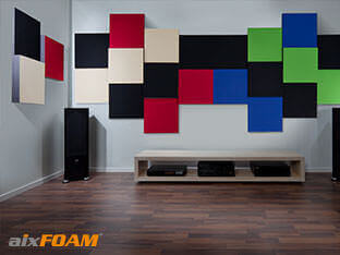 Sound absorber SH006 made of acoustic foam optimise audio from home Hi-Fi systems.